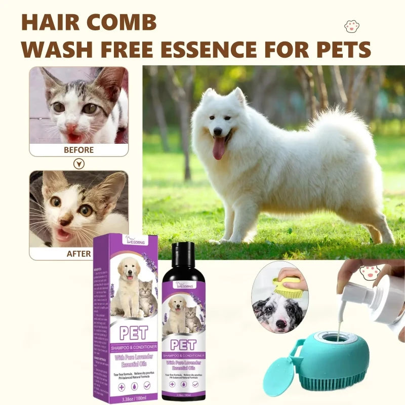 Champú y Acondicionador con Lavanda para Perros y Gatos 100ml