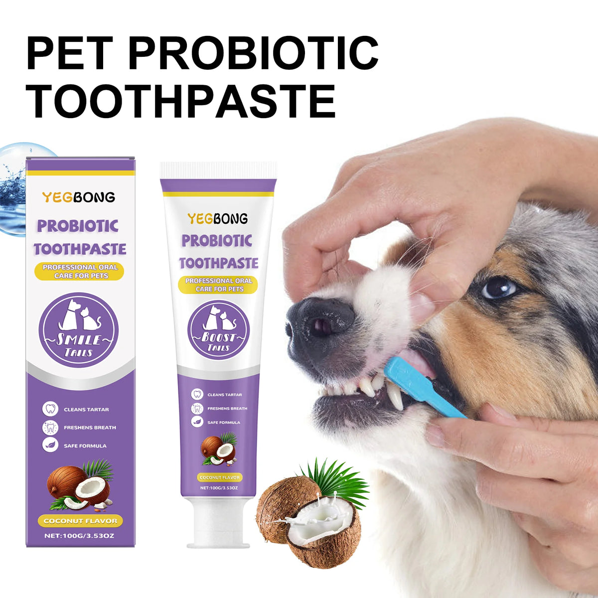 Pasta Dental Probiótica para Perros y Gatos con Coco 100g