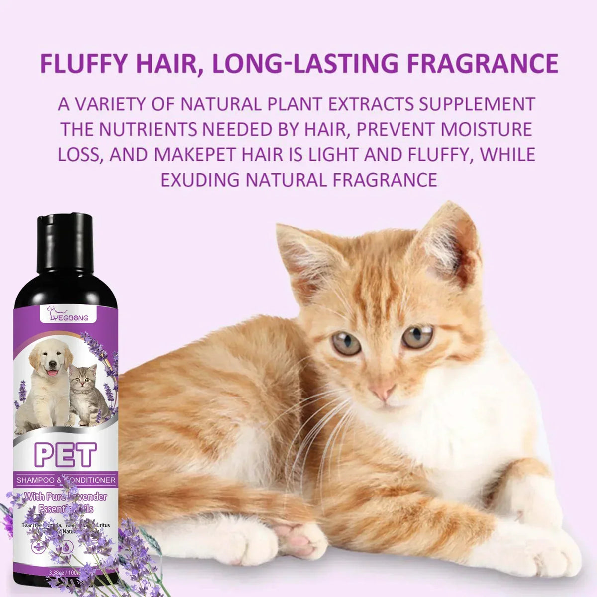 Champú y Acondicionador con Lavanda para Perros y Gatos 100ml